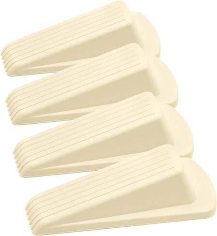 4pcs Beige Rubber Door Stopper, Heavy Duty Wedge It Door Stop for Bathroom Door Stopper, Under Door Large Gap Noise Stopper, Fit for 1.3 Inches Gaps in Saudi Arabia
