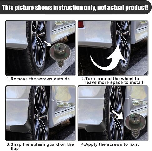 أغطية الطين للسيارة من موتفورتي، واقيات الرذاذ، لكيا سبورتاج 2022-2023، بلاستسي، مع مسمار، اسود، مجموعة واحدة in Kuwait