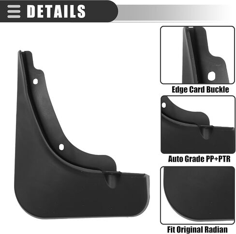 أغطية الطين للسيارة من موتفورتي، واقيات الرذاذ، لكيا سبورتاج 2022-2023، بلاستسي، مع مسمار، اسود، مجموعة واحدة in Kuwait