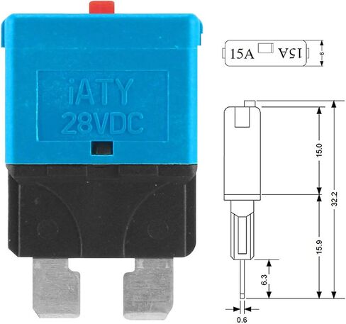 Car Blade Fuse Kit Resettable Auto Fuses 10Amp 15Amp 20Amp DEALPEAK 3Pcs/Set Manual Reset Reusable Circuit Breaker Blade Fuse Overload Protector Fuse for Car/RV/SUV/Truck/Motorcycle/Boat in Saudi Arabia