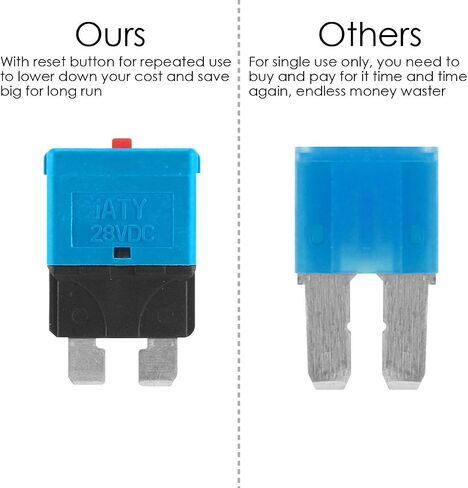 Car Blade Fuse Kit Resettable Auto Fuses 10Amp 15Amp 20Amp DEALPEAK 3Pcs/Set Manual Reset Reusable Circuit Breaker Blade Fuse Overload Protector Fuse for Car/RV/SUV/Truck/Motorcycle/Boat in Saudi Arabia