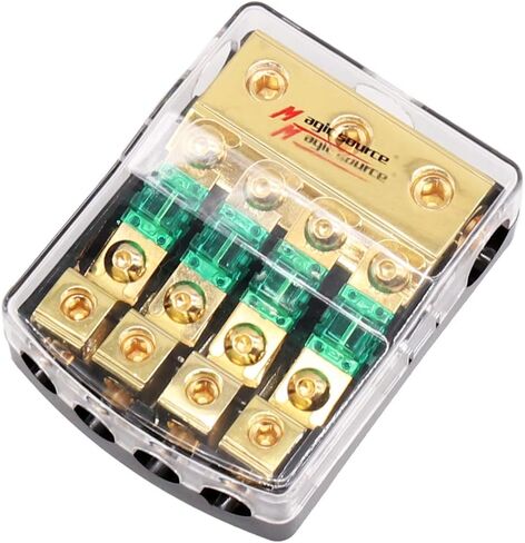 Magicsource في الخط حامل فيوز ANL صغير 4/8 Gange AWG في 4/8 Gange AWG 1-Way Out النحاس لمسة نهائية عالية التوصيل مع مصهر صغير 60A لبطارية الصوت في السيارة كتلة الصمامات in Saudi Arabia