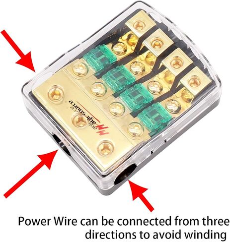 Magicsource في الخط حامل فيوز ANL صغير 4/8 Gange AWG في 4/8 Gange AWG 1-Way Out النحاس لمسة نهائية عالية التوصيل مع مصهر صغير 60A لبطارية الصوت في السيارة كتلة الصمامات in Saudi Arabia