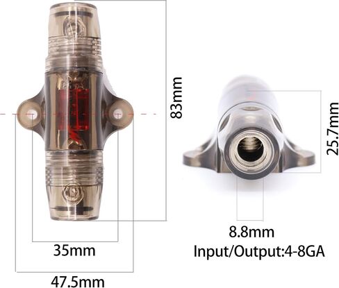 Magicsource في الخط حامل فيوز ANL صغير 4/8 Gange AWG في 4/8 Gange AWG 1-Way Out النحاس لمسة نهائية عالية التوصيل مع مصهر صغير 60A لبطارية الصوت في السيارة كتلة الصمامات in Saudi Arabia