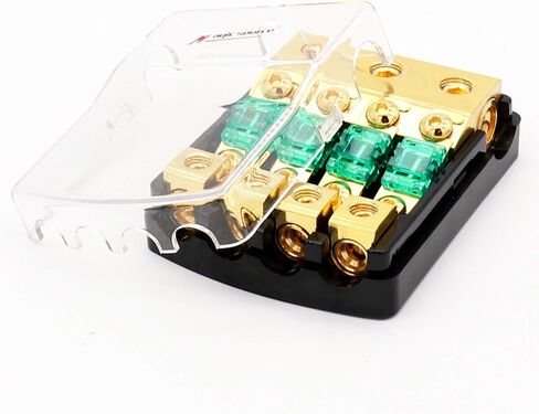 Magicsource في الخط حامل فيوز ANL صغير 4/8 Gange AWG في 4/8 Gange AWG 1-Way Out النحاس لمسة نهائية عالية التوصيل مع مصهر صغير 60A لبطارية الصوت في السيارة كتلة الصمامات in Saudi Arabia