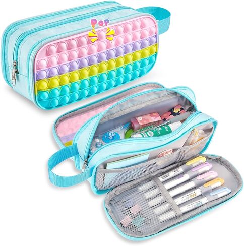 Big Pencil Case School Supplies for Kids, Large Pop Pencil Pouch, Back to School Gifts for Kids, Pencil Stationery Storage Bag, Classroom Supplies Cute Pencil Box for Girls Boys in Saudi Arabia