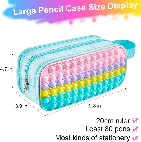 Big Pencil Case School Supplies for Kids, Large Pop Pencil Pouch, Back to School Gifts for Kids, Pencil Stationery Storage Bag, Classroom Supplies Cute Pencil Box for Girls Boys in Saudi Arabia