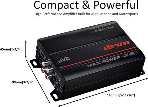 JVC KS-DR1004D مضخم صوت 400 وات 4 قنوات قابل للتوصيل للسيارات والبحرية وRZR/ATV/UTV/Cart Motorsports in Saudi Arabia