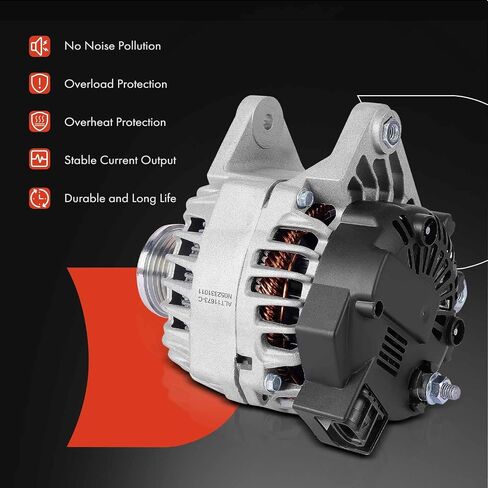 A-Premium Alternator Compatible with Nissan Sentra 2013-2019 1.8L, 12V 110A 6-Groove Clutch Pulley Clockwise, Replace# FG12T039, 2611855B in Saudi Arabia