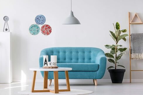 Turkish Decorative Plates Set of 3-7.08" Handmade Ceramic for Wall Hanging Decors in Kuwait