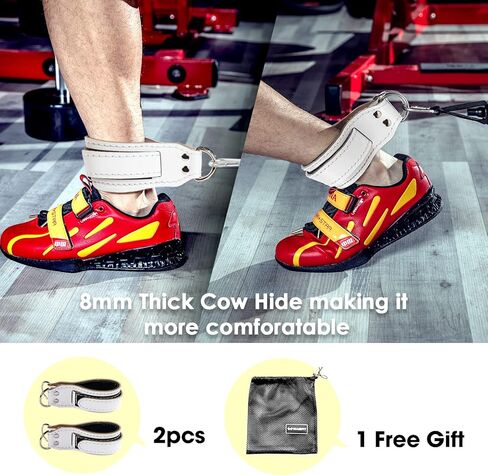 حزام الكاحل لآلة الكابلات، زوج واحد من أحزمة الكاحل الجلدية لصالة الألعاب الرياضية لآلة الكابلات، ملحقات الكفة لتمارين الظهر، تمارين الغلوت، ملحقات الساق، حزام الساق للتمارين الرياضية in Kuwait