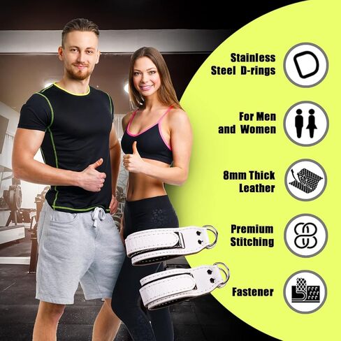 حزام الكاحل لآلة الكابلات، زوج واحد من أحزمة الكاحل الجلدية لصالة الألعاب الرياضية لآلة الكابلات، ملحقات الكفة لتمارين الظهر، تمارين الغلوت، ملحقات الساق، حزام الساق للتمارين الرياضية in Kuwait