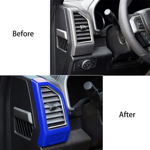 Keptrim لـ F-150 ABS من ألياف الكربون داش مكيف الهواء منفذ فتحة التهوية لسيارة 2015-2020 Ford F150، 3 قطع in Kuwait