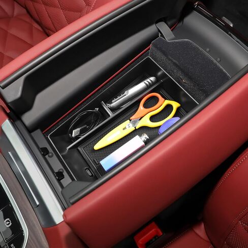 صينية تنظيم وحدة التحكم المركزية TACOBRO متوافقة مع ملحقات BMW X5 G05/ X6 G06/ X7 G07، X5 G05/ X7 G07 2019-2024، X6 G06 2020-2024 صندوق قفازات مسند الذراع للتخزين الثانوي، أسود in Saudi Arabia