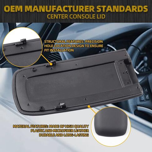 Dasbecan Center Console Lid Compatible with Ford Explorer 1995-2001 Ford Explorer Sport(3-door) 2001-2003 Ford Explorer Sport Trac 2001-2005 Mercury Mountaineer 1997-2001 Black Replace 924-883 in Kuwait