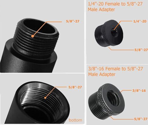 Microphone Extension Rods, 4pcs 5/8" Female to 5/8" Male Mic Extension Pole for Tripod and Boom Desk Stand, with 2pcs 3/8'' to 5/8'' and 2pcs 1/4'' to 5/8'' Adapter in Saudi Arabia