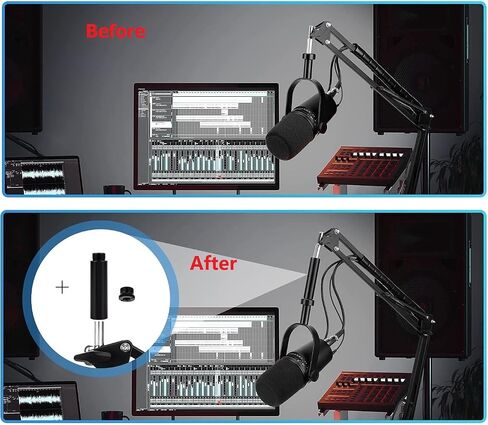 Microphone Extension Rods, 4pcs 5/8" Female to 5/8" Male Mic Extension Pole for Tripod and Boom Desk Stand, with 2pcs 3/8'' to 5/8'' and 2pcs 1/4'' to 5/8'' Adapter in Saudi Arabia