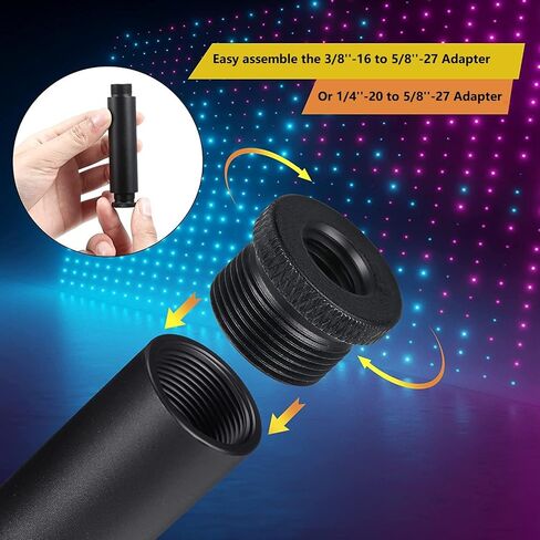 Microphone Extension Rods, 4pcs 5/8" Female to 5/8" Male Mic Extension Pole for Tripod and Boom Desk Stand, with 2pcs 3/8'' to 5/8'' and 2pcs 1/4'' to 5/8'' Adapter in Saudi Arabia