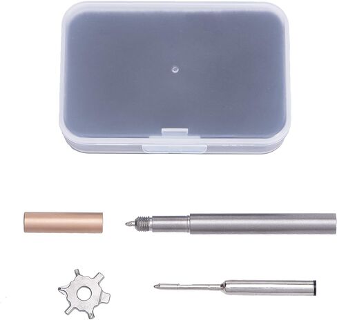 قلم TACRAY Mini Titanium التكتيكي لأداة الكتابة والكتابة المكتبية مع عبوة سوداء كهدية in Kuwait