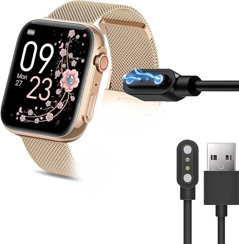 Compatible with Banlvs Smart Watches Charger, Magnetic USB Charging Cable Replacement Charger Cable Compatible with Banlvs G36 1.91" Smart Watches (2 Pack-Black+Black) in Kuwait