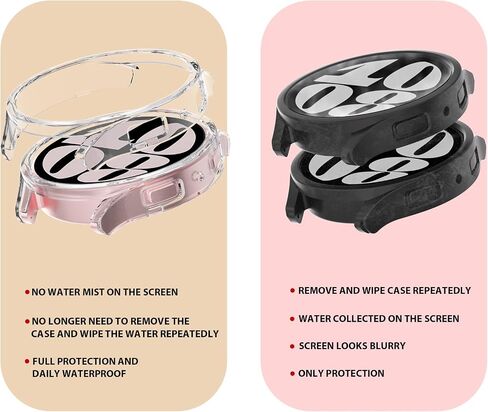 [عبوتان + 2] حافظة حماية شاشة Piankeago لساعة Samsung Galaxy Watch 6 مقاس 40 مم، طبقة واقية من الزجاج المقوى المضاد للضباب ومصد واقٍ صلب من البولي كربونات متوافق مع ملحقات Samsung Galaxy Watch6 40 مم in Saudi Arabia