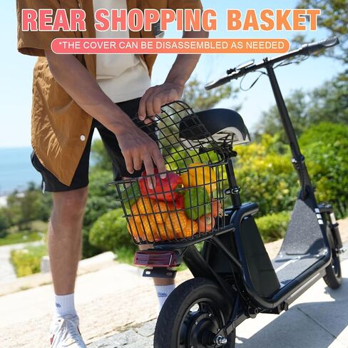 EVERCROSS ES2 Electric Scooter with Seat, Foldable Electric Scooter Adults with Basket, Up to 18.6Mph 22~28Miles Long Range, 400W Motor 12" Pneumatic Tire Escooter for Commuting in Kuwait