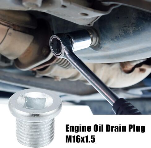 X AUTOHAUX 4 قطعة M16x1.5 الصلب زيت المحرك قابس التصريف المسمار مع حلقة الختم لفولفو 260 480 لبيجو 307 206 405 406 407 لهجة فضية in Saudi Arabia