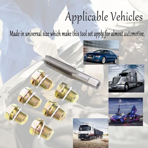13 قطعة M13 X 1.5 النفط قابس التصريف الحنفية طقم تصليح الموضوع مسامير وعاء الزيت مجموعة أدوات إعادة الموضوع مع حشية الألومنيوم in Kuwait