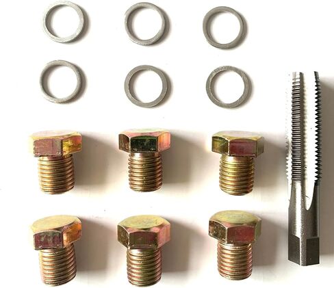 13 قطعة M13 X 1.5 النفط قابس التصريف الحنفية طقم تصليح الموضوع مسامير وعاء الزيت مجموعة أدوات إعادة الموضوع مع حشية الألومنيوم in Kuwait