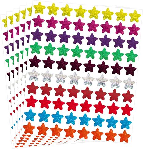 1600 ملصق نجمة لامعة لامعة لمكافأة الأطفال، ملصقات معدنية لامعة على شكل نجمة مقاس 1 بوصة لمخطط السلوك، ملصقات لمخطط الطلاب ومستلزمات مدرسي الفصول الدراسية in Kuwait