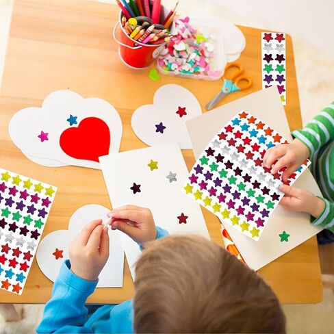 1600 ملصق نجمة لامعة لامعة لمكافأة الأطفال، ملصقات معدنية لامعة على شكل نجمة مقاس 1 بوصة لمخطط السلوك، ملصقات لمخطط الطلاب ومستلزمات مدرسي الفصول الدراسية in Kuwait