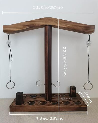 Ring toss Game for Adults and Kids, Ring toss with Shot Ladder, Larger Base to Ensure Stability, Fast-paced Interactive Ring and Hook Game Ring toss, Wooden Clash toss Game in Saudi Arabia