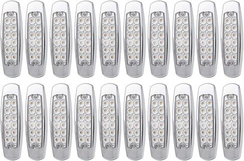 20x 24V DC 6.4 Inch Amber 12 LED Side Marker Lights Truck Chrome Bezel Pickup Trailer Bus RV Boat in Saudi Arabia