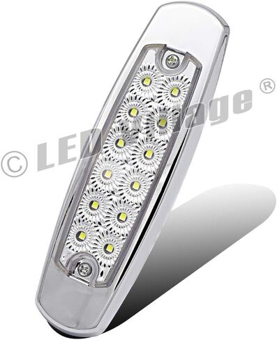 20x 24V DC 6.4 Inch Amber 12 LED Side Marker Lights Truck Chrome Bezel Pickup Trailer Bus RV Boat in Saudi Arabia