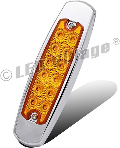 20x 24V DC 6.4 Inch Amber 12 LED Side Marker Lights Truck Chrome Bezel Pickup Trailer Bus RV Boat in Saudi Arabia
