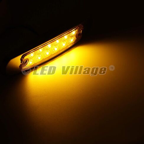 20x 24V DC 6.4 Inch Amber 12 LED Side Marker Lights Truck Chrome Bezel Pickup Trailer Bus RV Boat in Saudi Arabia