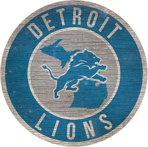 لافتة خشبية من Fan Creations Detroit Lions بتصميم دائري مقاس 12 بوصة in Saudi Arabia