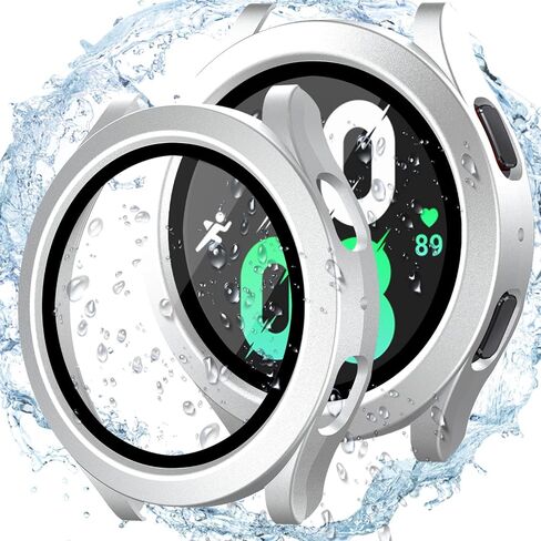 NINKI Waterproof Case Compatible Samsung Galaxy Watch 5 Case Clear 44MM,Hard PC Anti-Scratch Transparent Galaxy Watch 4 44MM Case Waterproof,Shockproof Protective Case for Galaxy Watch 5 Clear Cover in Saudi Arabia