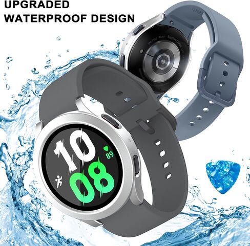 NINKI Waterproof Case Compatible Samsung Galaxy Watch 5 Case Clear 44MM,Hard PC Anti-Scratch Transparent Galaxy Watch 4 44MM Case Waterproof,Shockproof Protective Case for Galaxy Watch 5 Clear Cover in Saudi Arabia