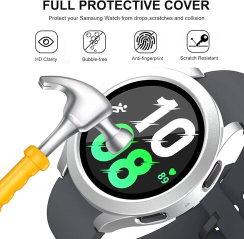 NINKI Waterproof Case Compatible Samsung Galaxy Watch 5 Case Clear 44MM,Hard PC Anti-Scratch Transparent Galaxy Watch 4 44MM Case Waterproof,Shockproof Protective Case for Galaxy Watch 5 Clear Cover in Saudi Arabia
