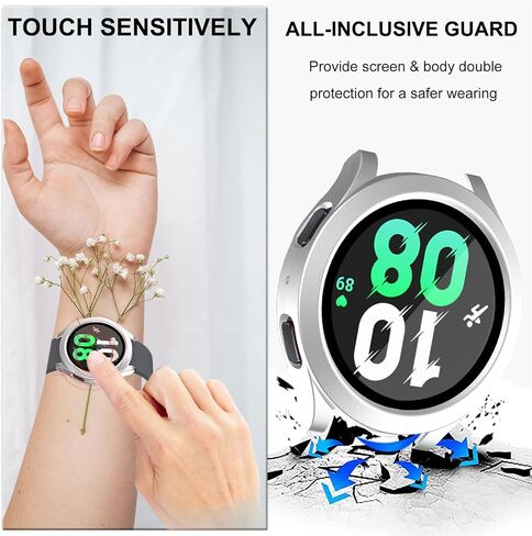 NINKI Waterproof Case Compatible Samsung Galaxy Watch 5 Case Clear 44MM,Hard PC Anti-Scratch Transparent Galaxy Watch 4 44MM Case Waterproof,Shockproof Protective Case for Galaxy Watch 5 Clear Cover in Saudi Arabia