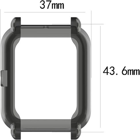 Cases Compatible with Amazfit GTS 2 Mini/Bip U Pro Soft TPU Shockproof Case Protective Cover Bumper Protector for GTS 2 Mini Smartwatch (Black+Clear) in Saudi Arabia
