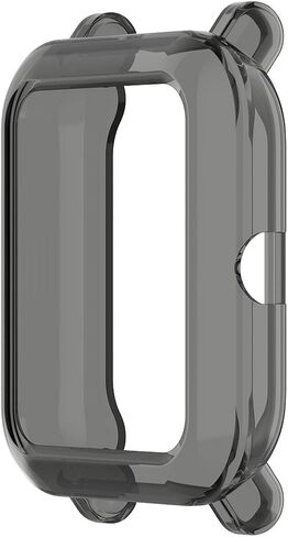 Cases Compatible with Amazfit GTS 2 Mini/Bip U Pro Soft TPU Shockproof Case Protective Cover Bumper Protector for GTS 2 Mini Smartwatch (Black+Clear) in Saudi Arabia