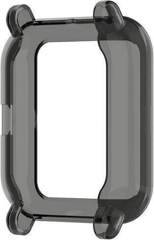 حافظات متوافقة مع Amazfit GTS 2 Mini/Bip U Pro حافظة ناعمة من مادة TPU مقاومة للصدمات وغطاء واقٍ ممتص للصدمات لساعة GTS 2 Mini الذكية (أسود + شفاف) in Saudi Arabia