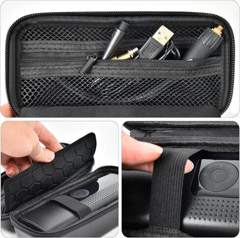 حافظة متوافقة مع ضاغط الهواء المحمول لنفخ الإطارات، وحامل تخزين مضخة إطارات السيارة، وصندوق مضخة الدراجة المنفوخ الذي يحمل خرطوم الهواء، ومخروط الفوهة، ومحول الإبرة وكابل الشحن (الحقيبة فقط) in Kuwait