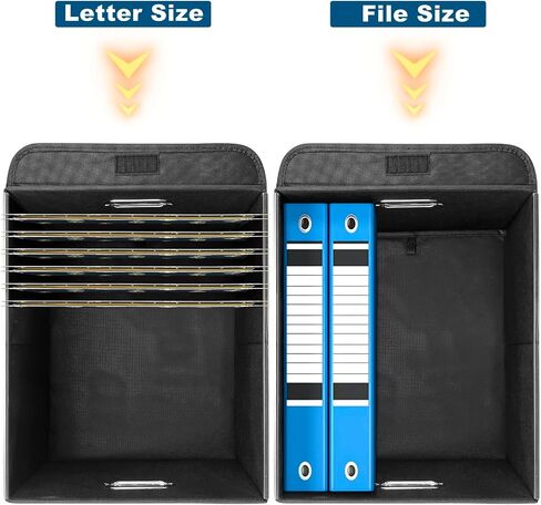 Office File Box with Lid, Storage File Boxes Decorative, Cute Hanging File Organizer Box, Portable Office Document Storage with 3 Folders, for Letter/Legal Folder(Gray-1 Pack) … in Saudi Arabia