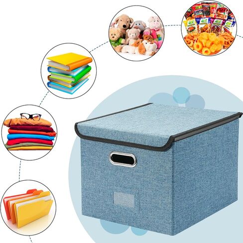 صندوق ملفات مكتب مع غطاء، صناديق ملفات تخزين مزخرفة، صندوق منظم ملفات معلق لطيف، تخزين مستندات مكتب محمول مع 3 مجلدات، للرسائل/المجلد القانوني (رمادي-1 حزمة) ... in Kuwait