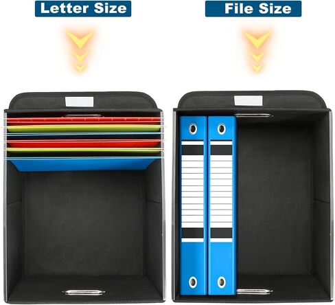 صندوق ملفات مكتب مع غطاء، صناديق ملفات تخزين مزخرفة، صندوق منظم ملفات معلق لطيف، تخزين مستندات مكتب محمول مع 3 مجلدات، للرسائل/المجلد القانوني (رمادي-1 حزمة) ... in Kuwait