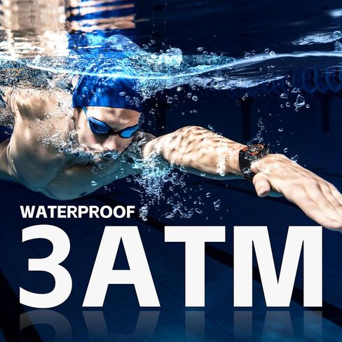 Smart Watch for Men with Bluetooth Call 3ATM Waterproof Fitness Tracker Watch with Heart Rate SpO2 Sleep Monitor 100+ Sports Modes Swimming Pedometer 1.83" Smartwatch for iPhone Android Phones in Saudi Arabia