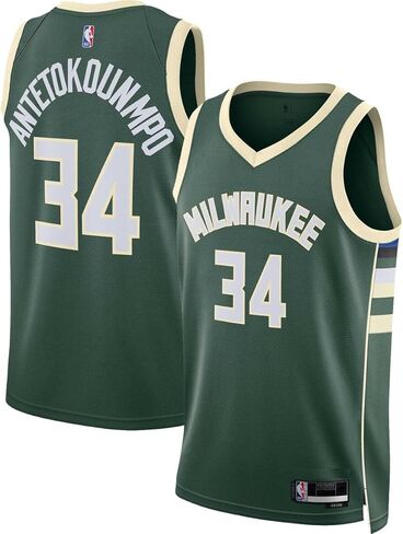 Giannis Antetokounmpo Milwaukee Bucks NBA Kids Youth 8-20 Green Icon Edition Swingman Jersey in Saudi Arabia